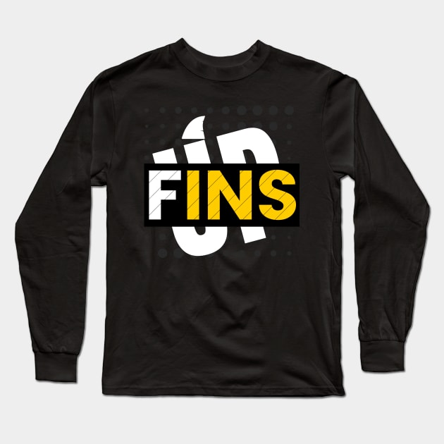 Fins Up | Miami Dolphins Football Team Fans Long Sleeve T-Shirt by mkhriesat